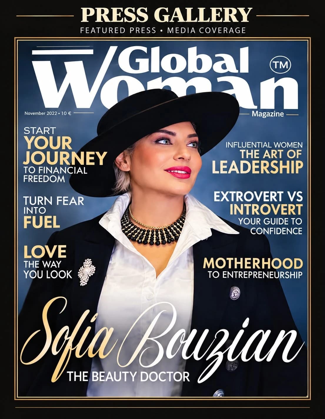 Global Woman Magazine cover — Sofia Bouzian, The Beauty Doctor