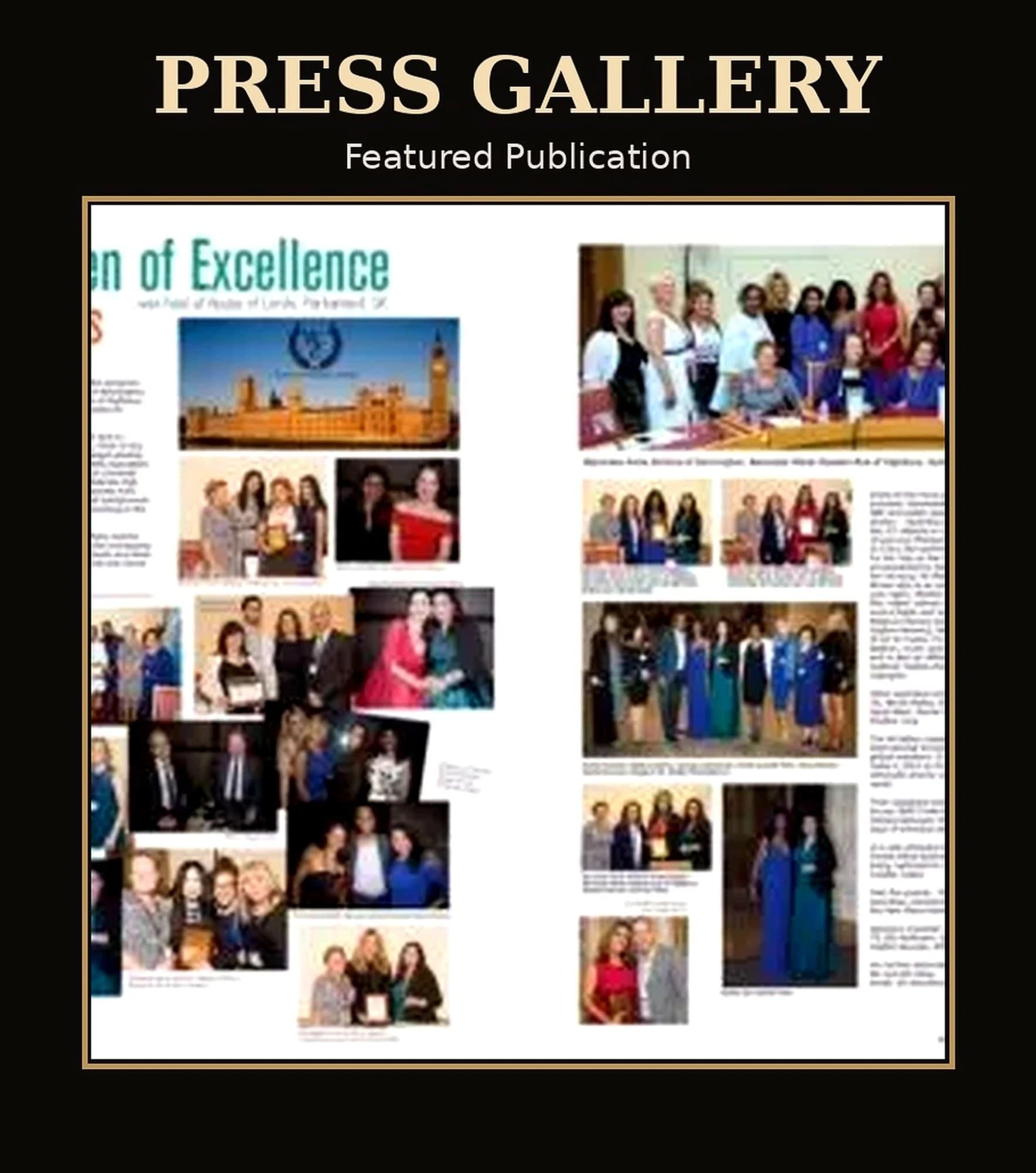 Women of Excellence featured publication — House of Lords, Parliament, UK