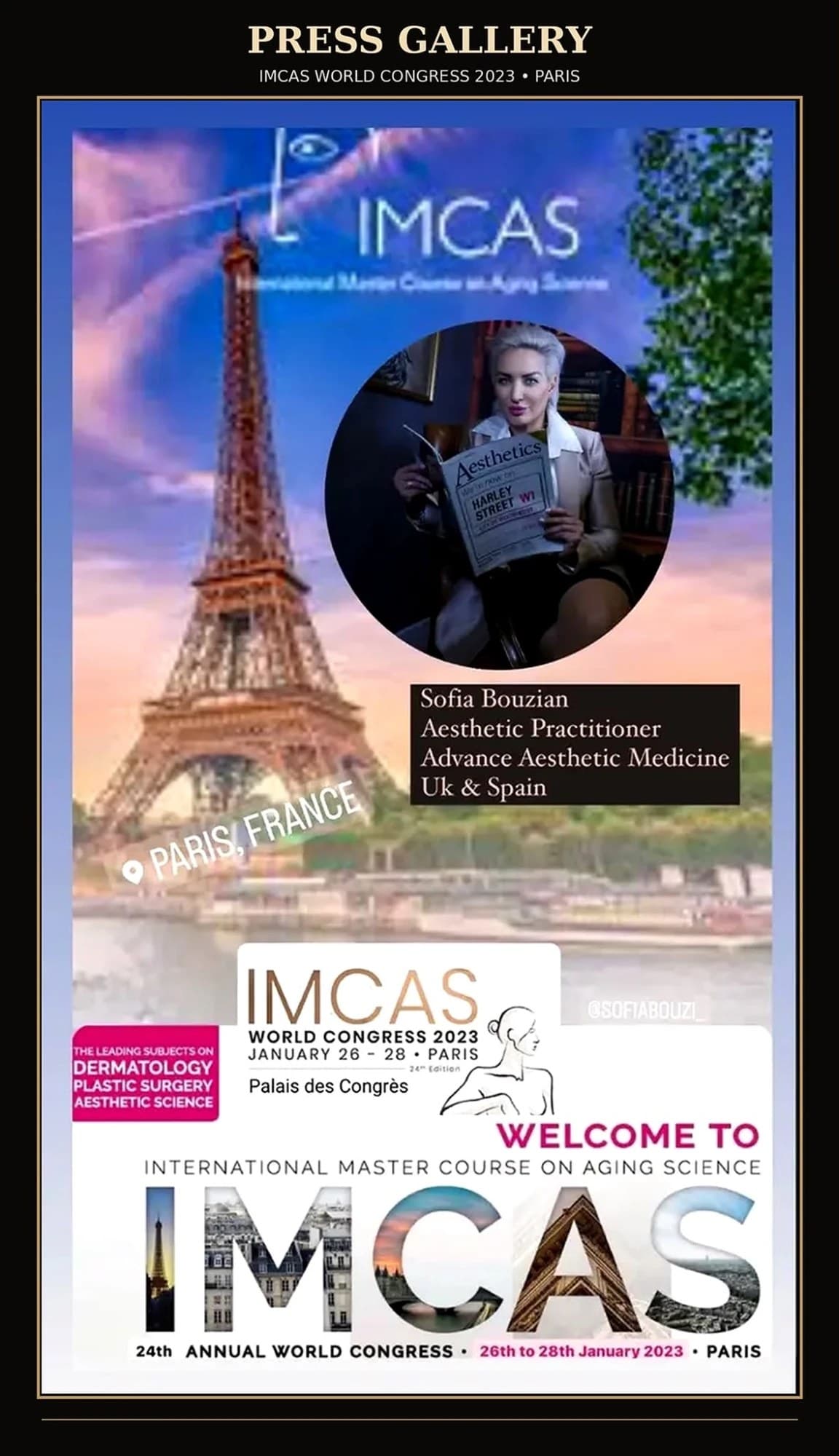 IMCAS World Congress 2023, Paris — Sofia Bouzian, Aesthetic Practitioner
