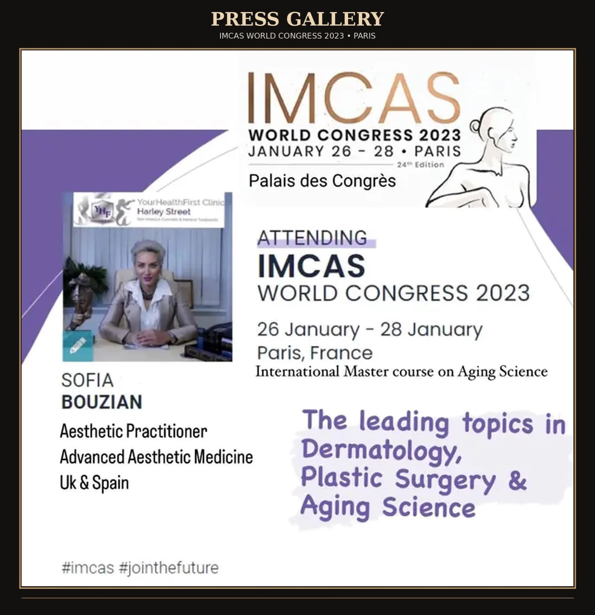 Sofia Bouzian attending IMCAS World Congress 2023, Paris