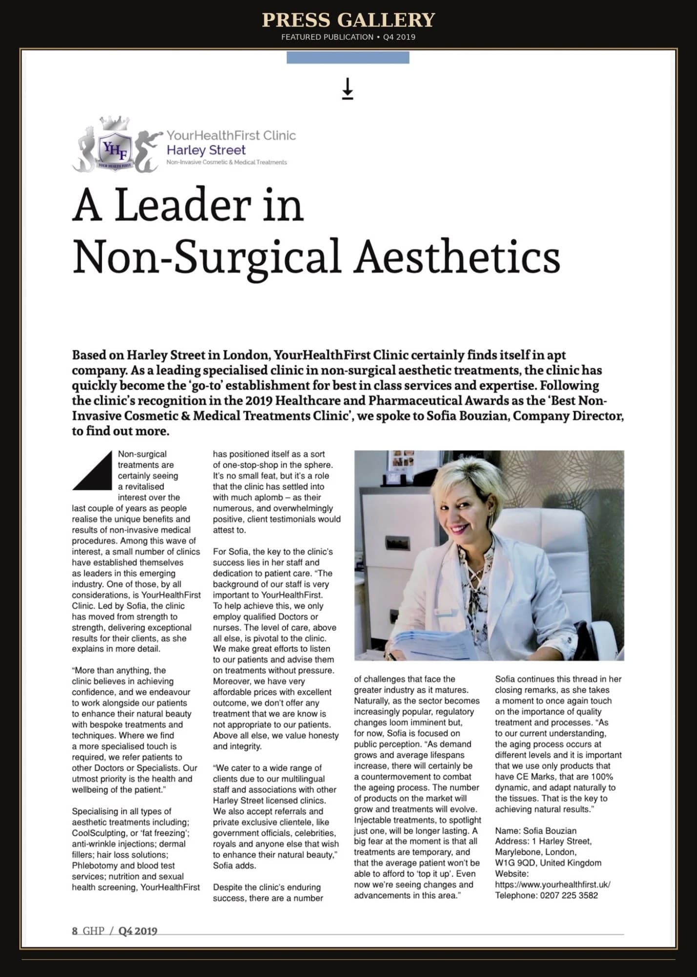 GHP Q4 2019 featured publication — A Leader in Non-Surgical Aesthetics