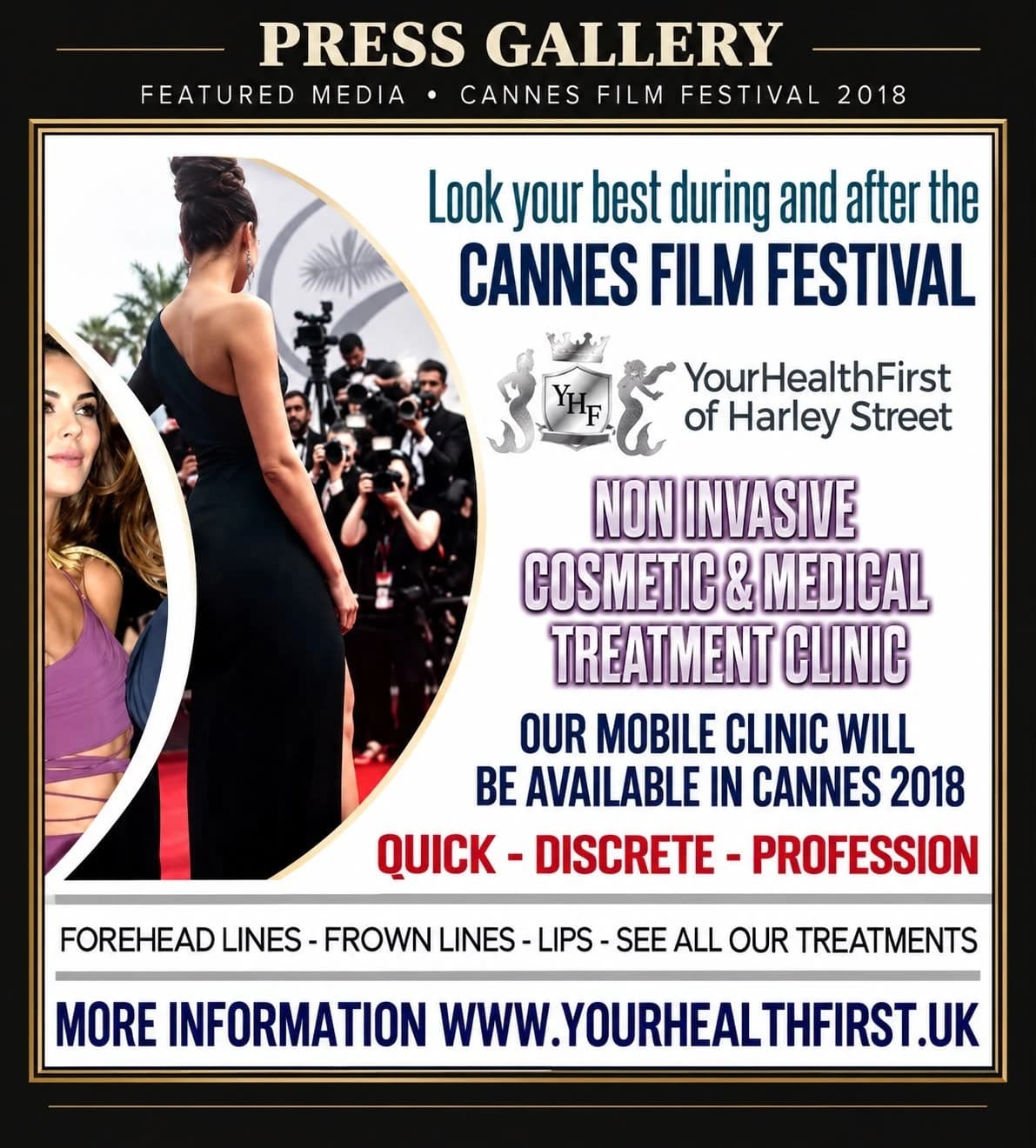 Cannes Film Festival 2018 — YourHealthFirst of Harley Street mobile clinic