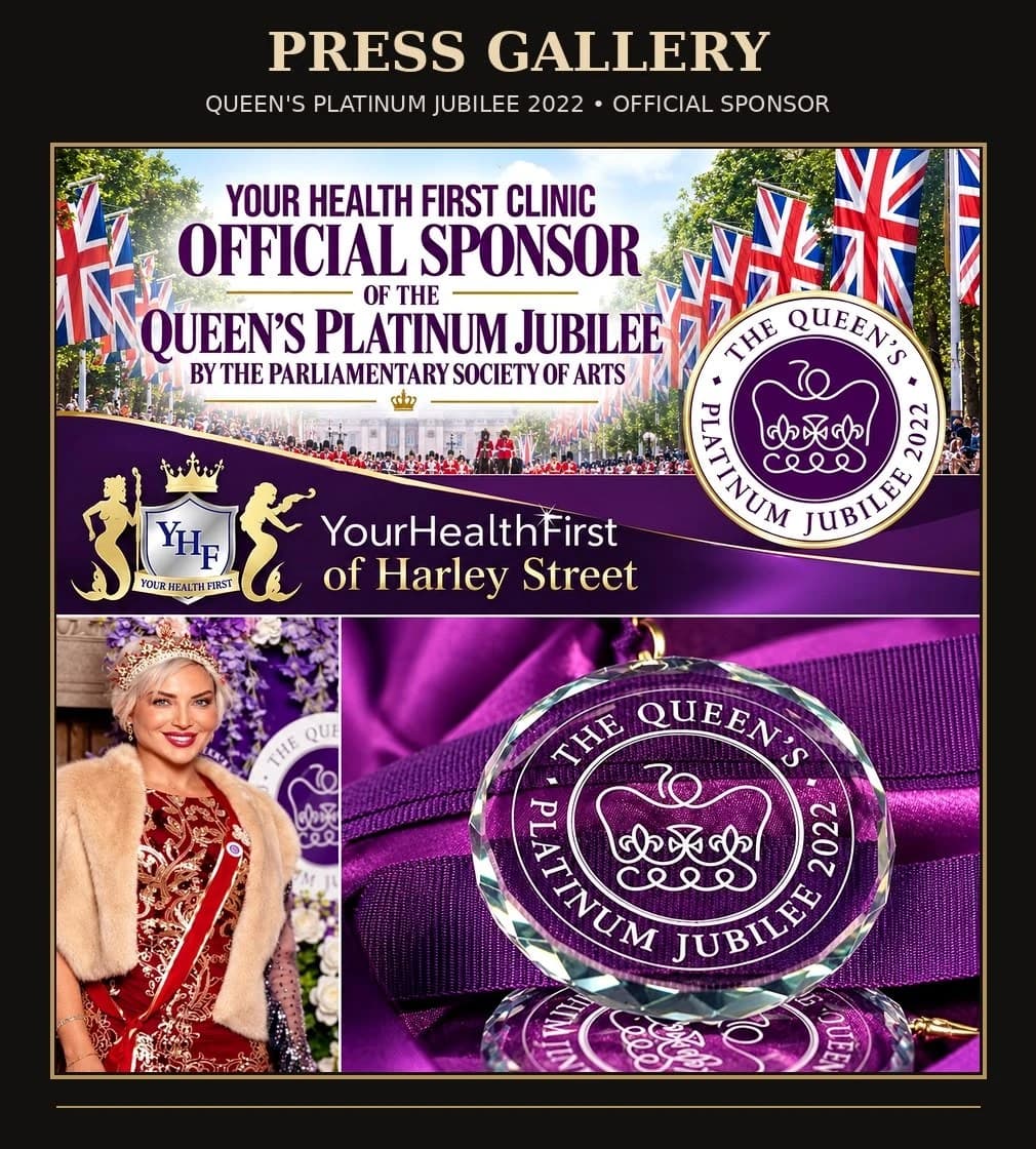 YourHealthFirst Clinic — official sponsor of the Queen's Platinum Jubilee by the Parliamentary Society of Arts
