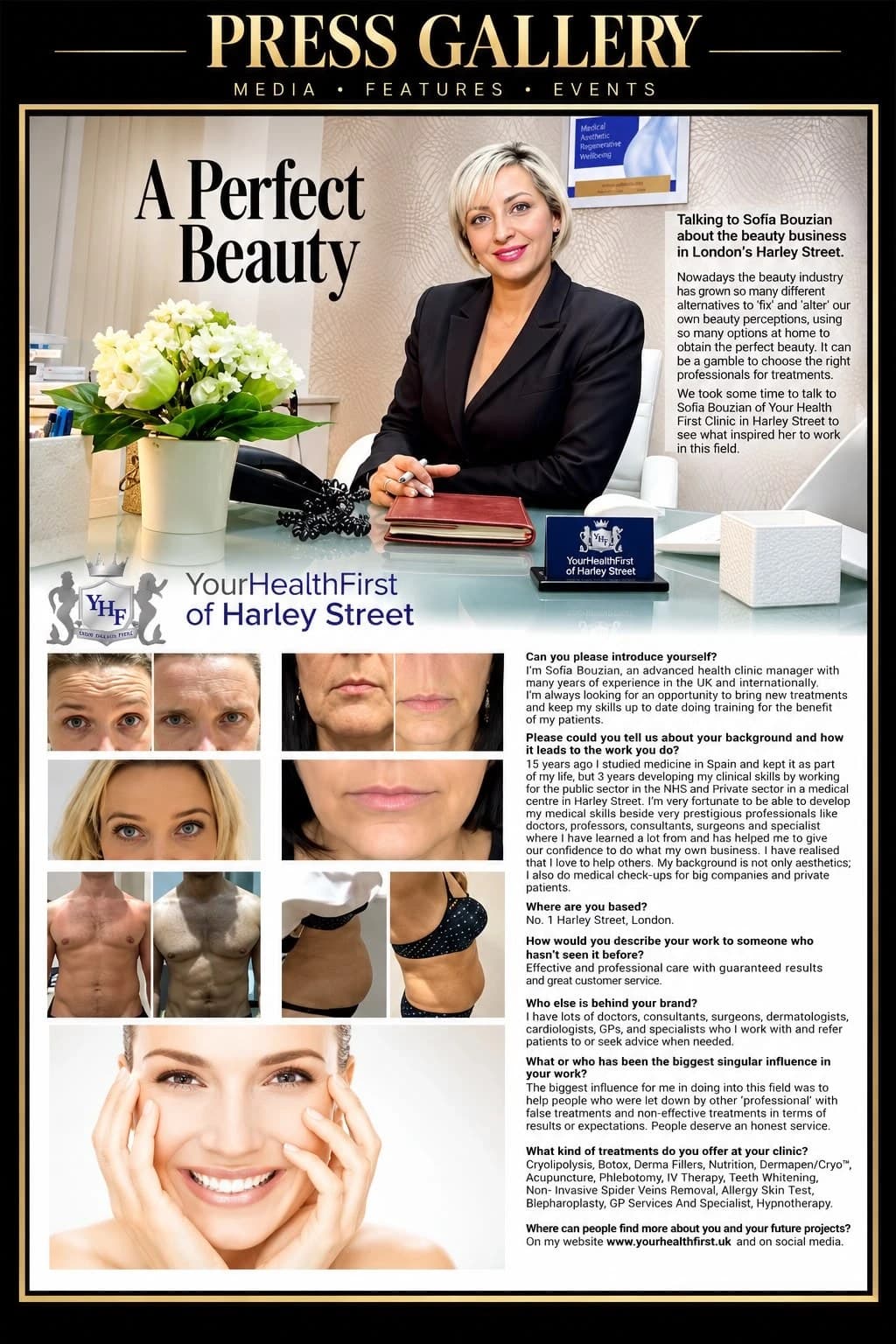 A Perfect Beauty — Sofia Bouzian interviewed about the beauty business on Harley Street