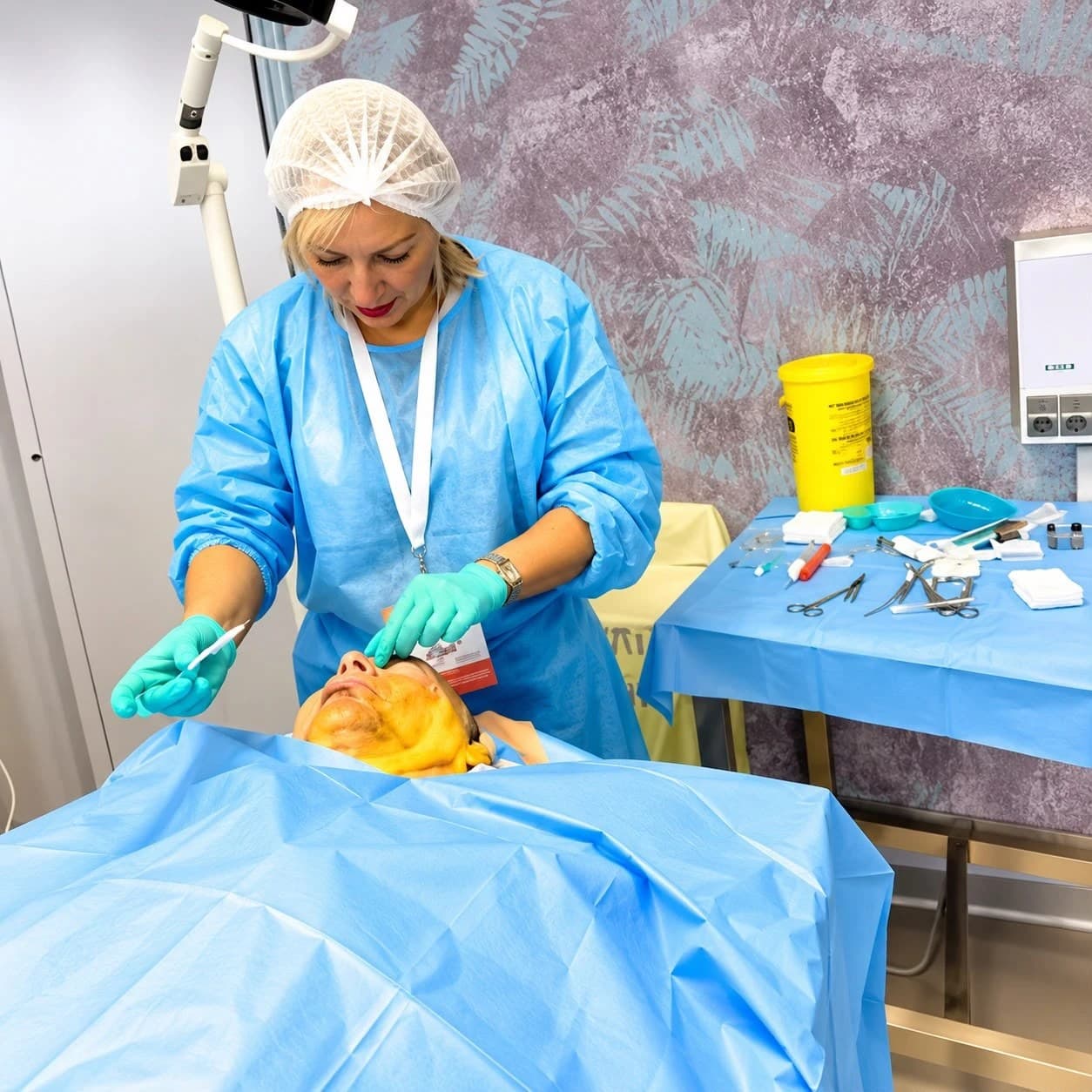 Sofia Bouzian performing a hands-on procedure during training