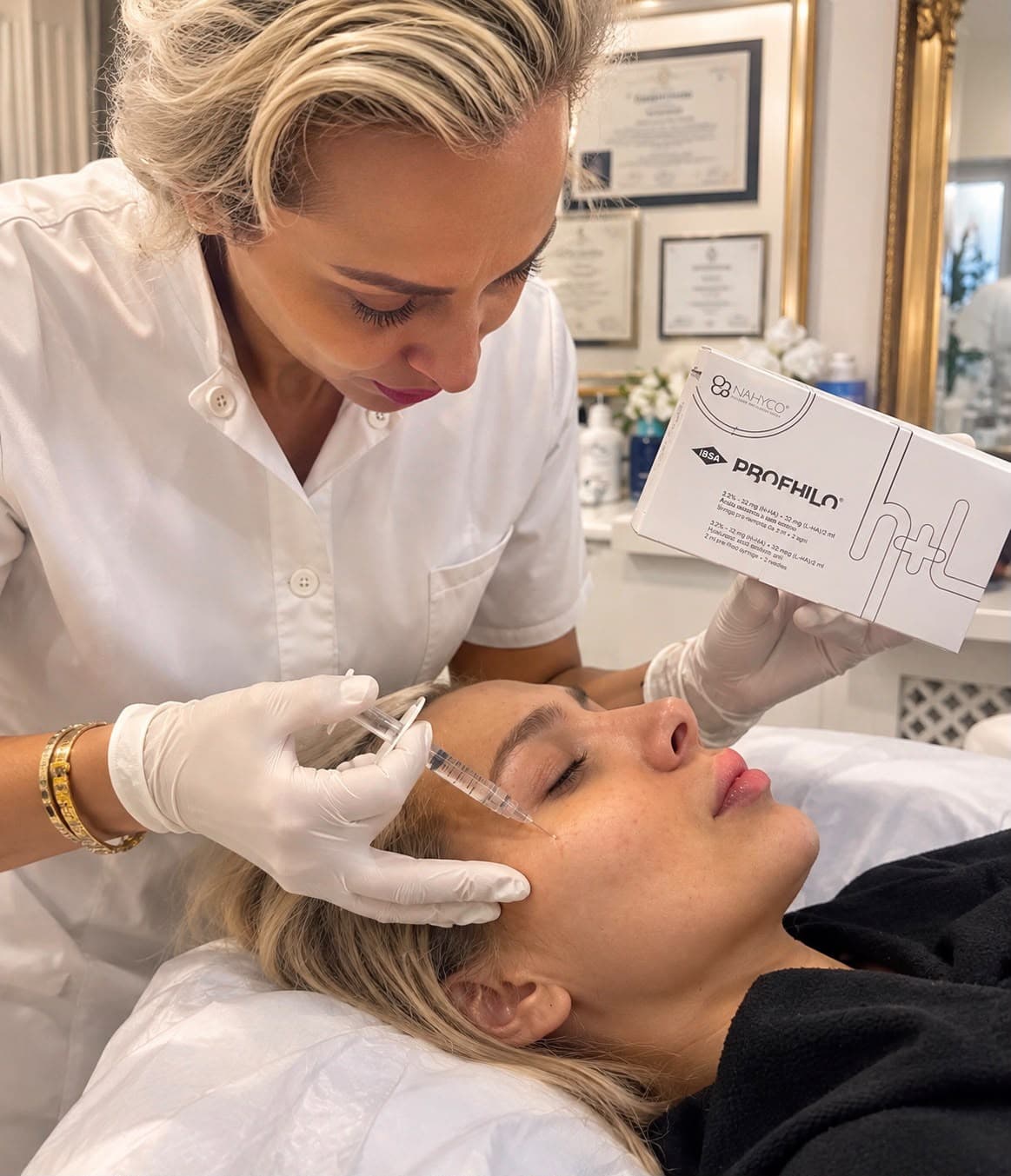 Sofia administering Profhilo with the BAP technique
